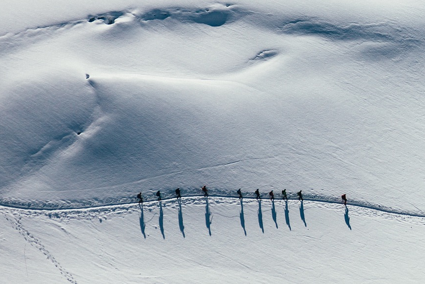 backcountry skiing group alpine touring