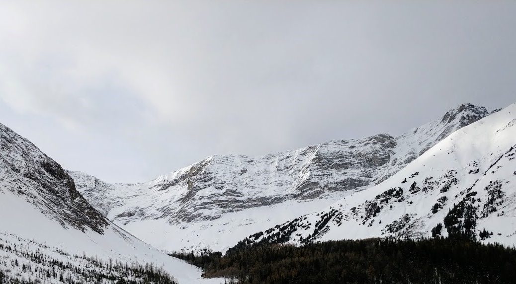 snowy ridge and mountains