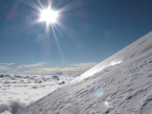 snowy slope in the sunshine