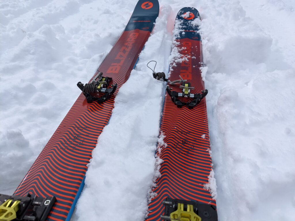 blizzard zero g 105 skis with Salomon MTN bindings