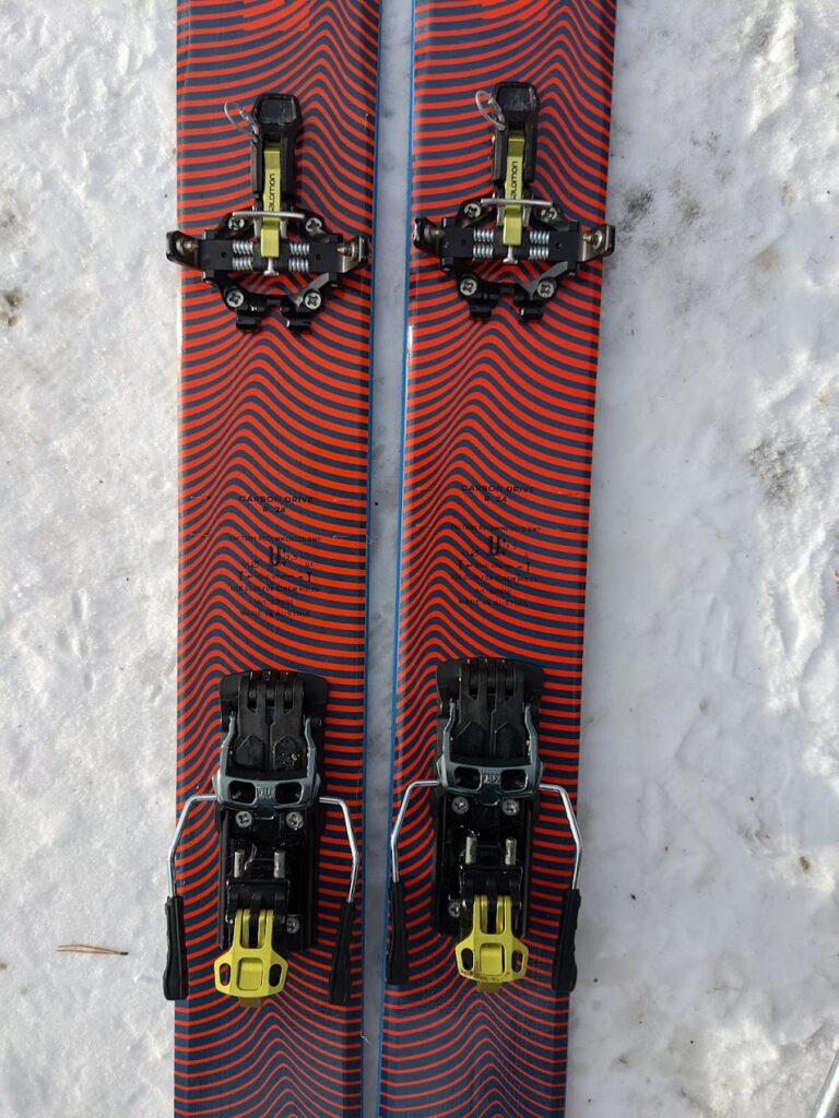 samolon mtn touring bindings on blizzard zero g 105 skis